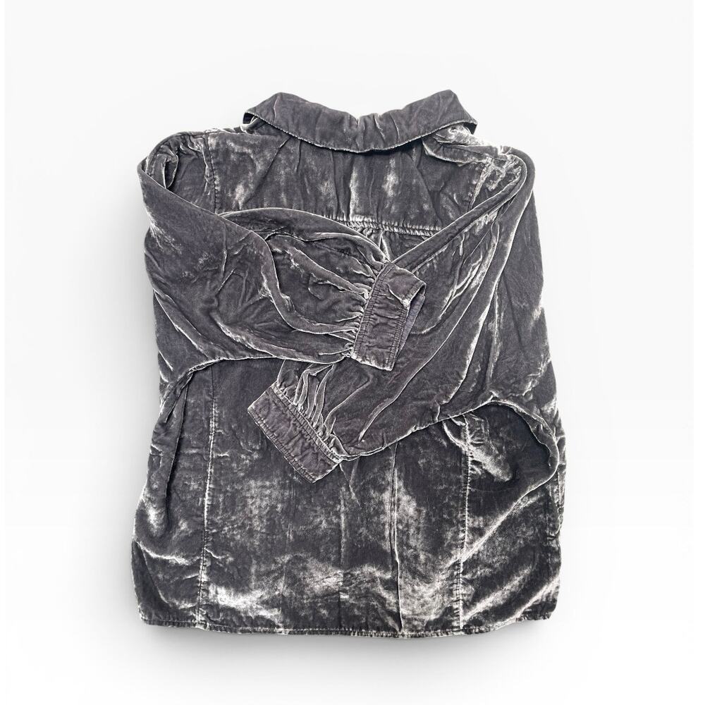 Pilcro Anthropologie Relaxed Velvet 3/4 Sleeve Boxy Blouse - Picture 3 of 5